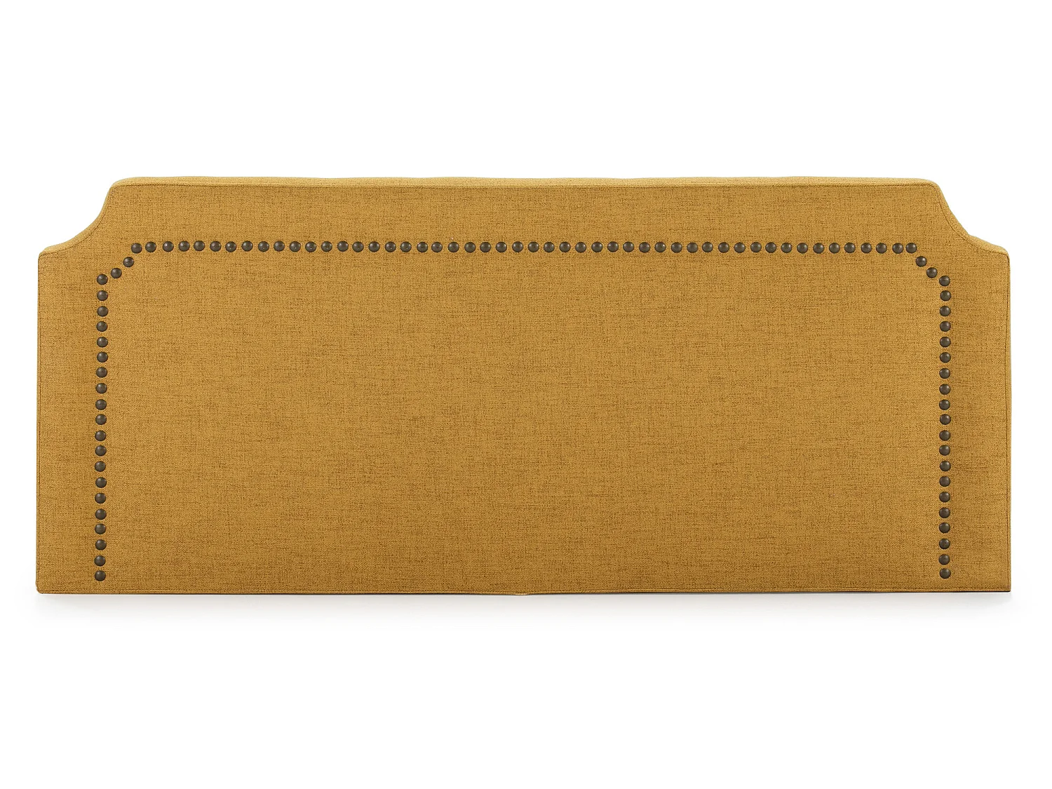 Tête de lit tapissée Leonor 160x60 cm Moutarde, Clous en Marron