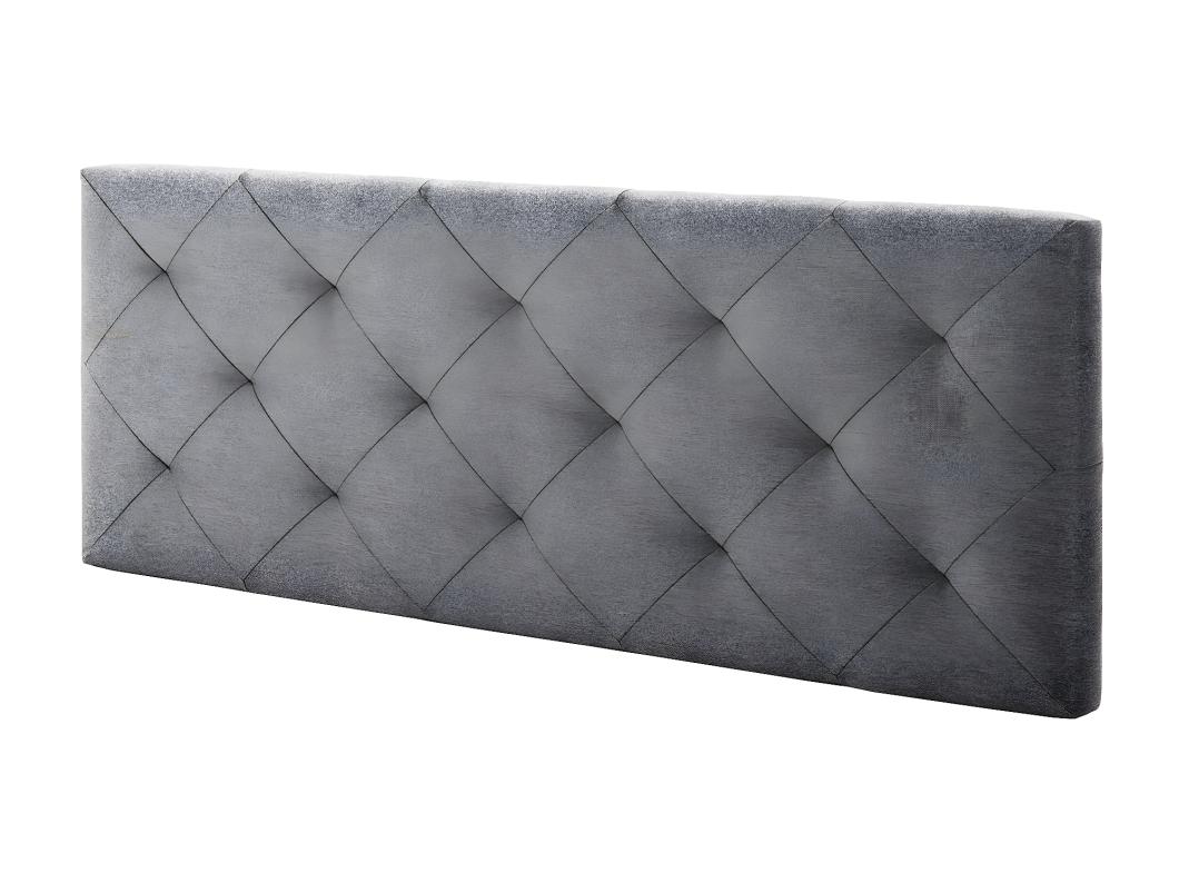 Hoofdeinde bekleed Milan 140x60 cm, Ruiten in Grijs Stof, 8 cm dik.
