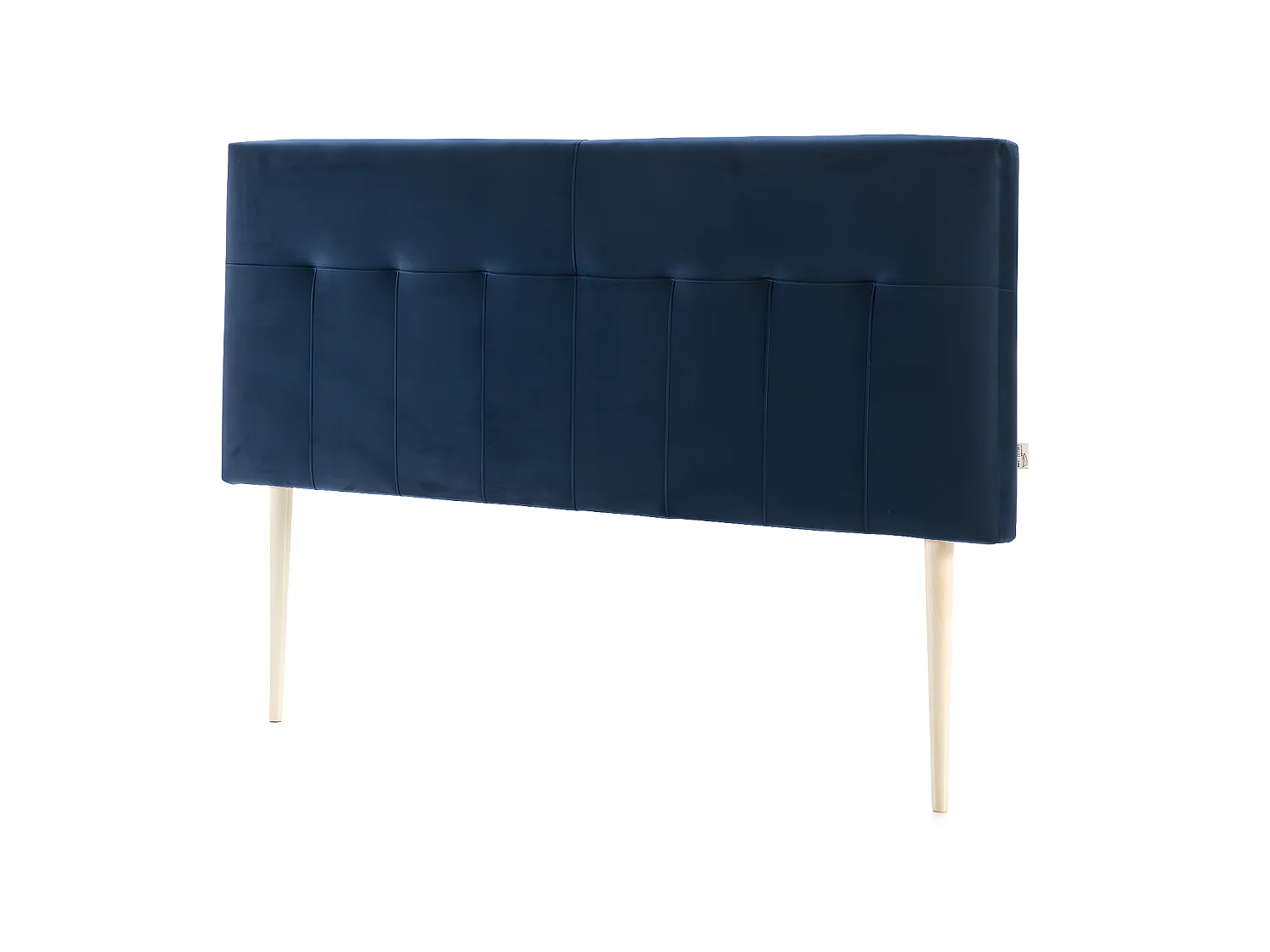 Tête de lit tapissée Napoles 160x100 cm Bleu, Velours, Pieds en Bois