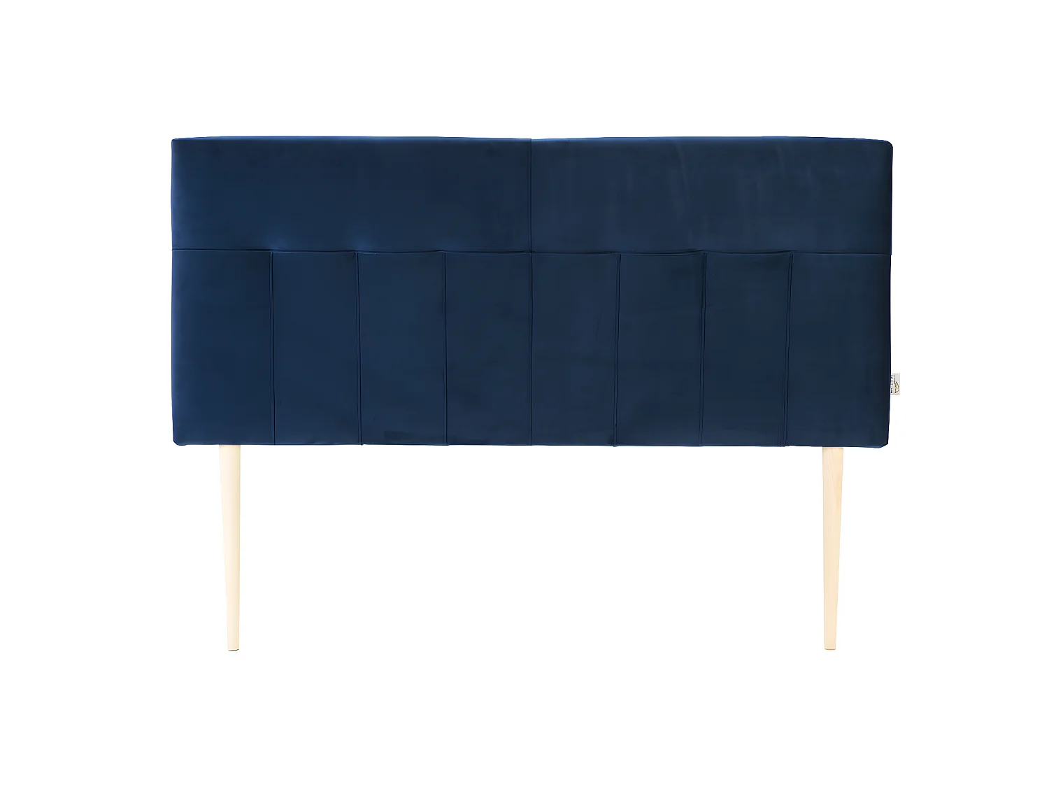 Tête de lit tapissée Napoles 160x100 cm Bleu, Velours, Pieds en Bois