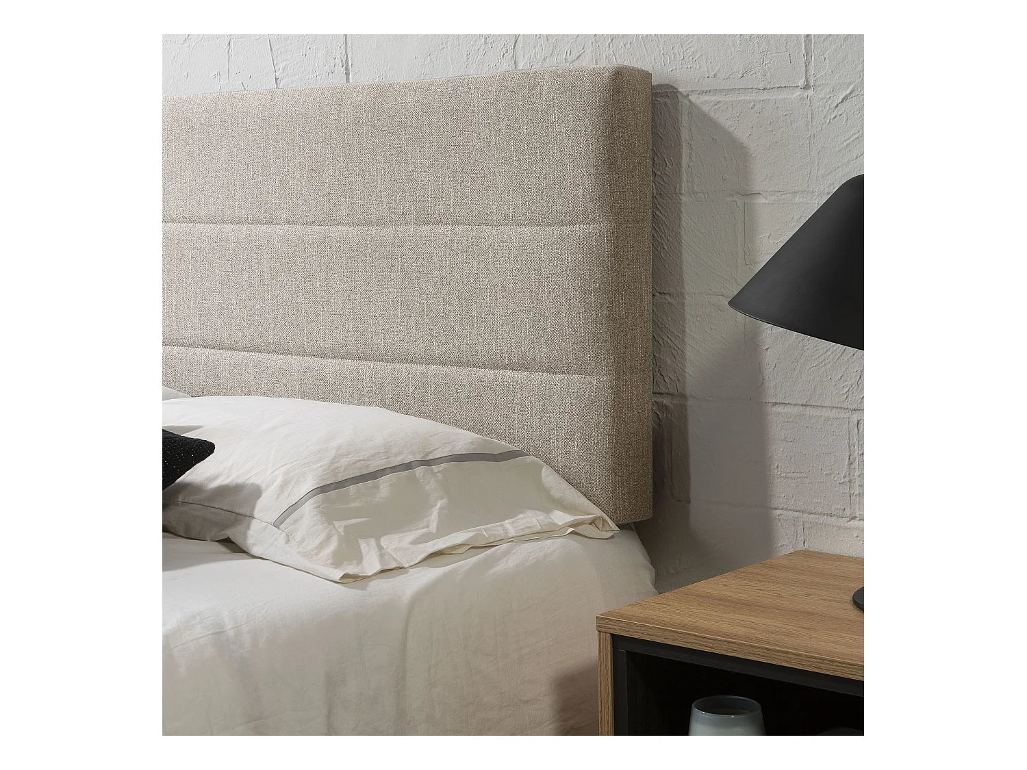 Tête de lit tapissée Miconos 160x60 cm Couleur Beige, 8 cm d'épaisseur