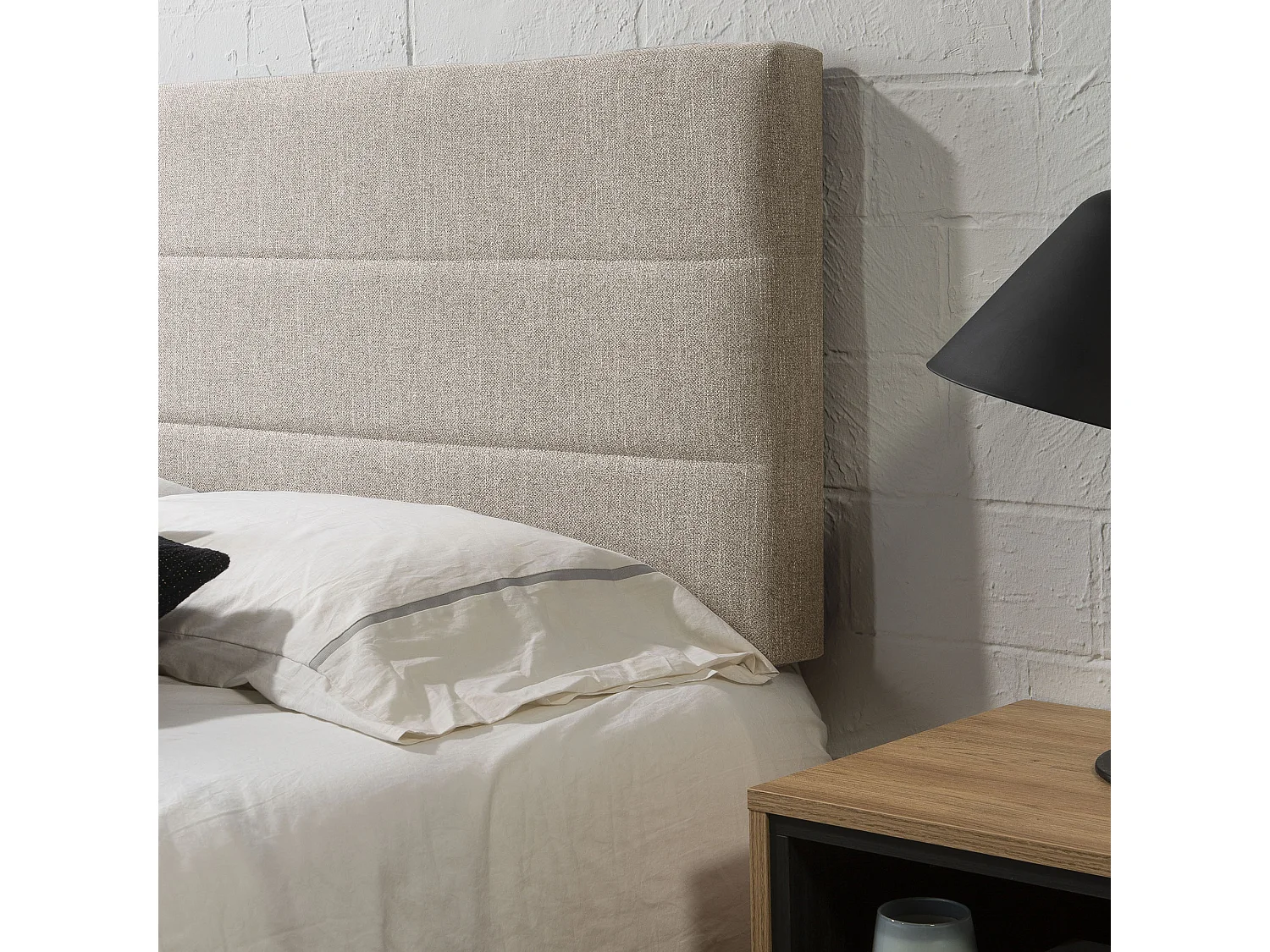 Tête de lit tapissée Miconos 160x60 cm Couleur Beige, 8 cm d'épaisseur