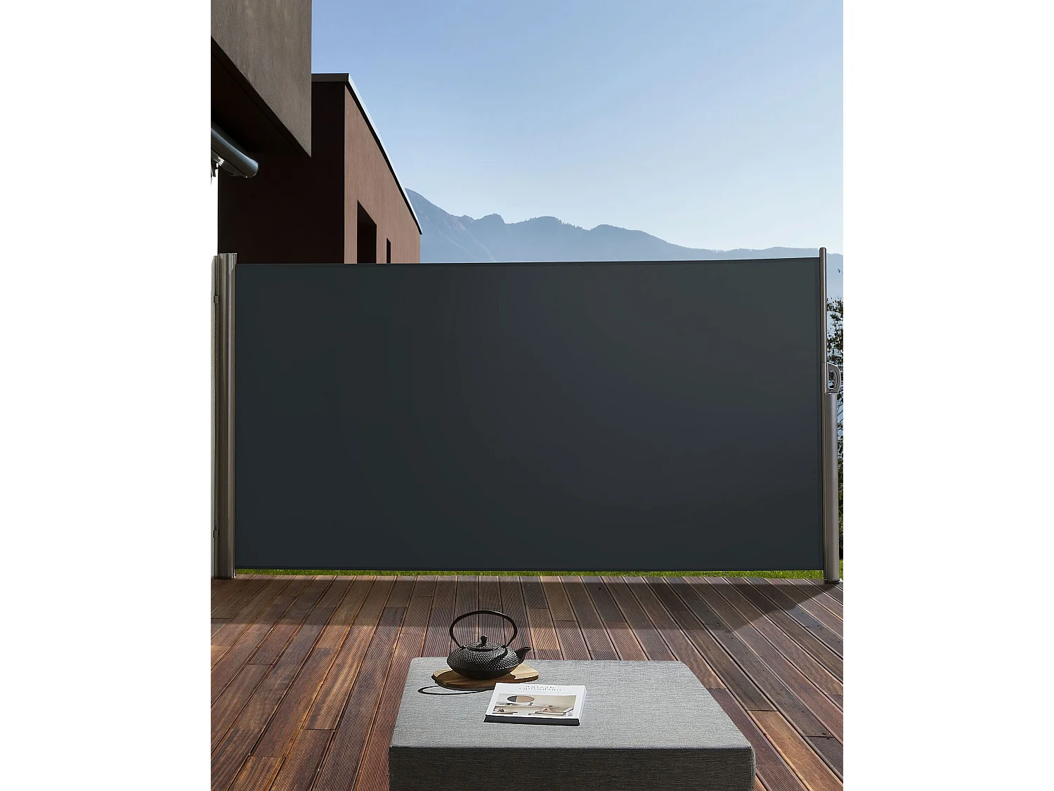 Tenda laterale estraibile 180 x 300 cm grigio grafite DORIO