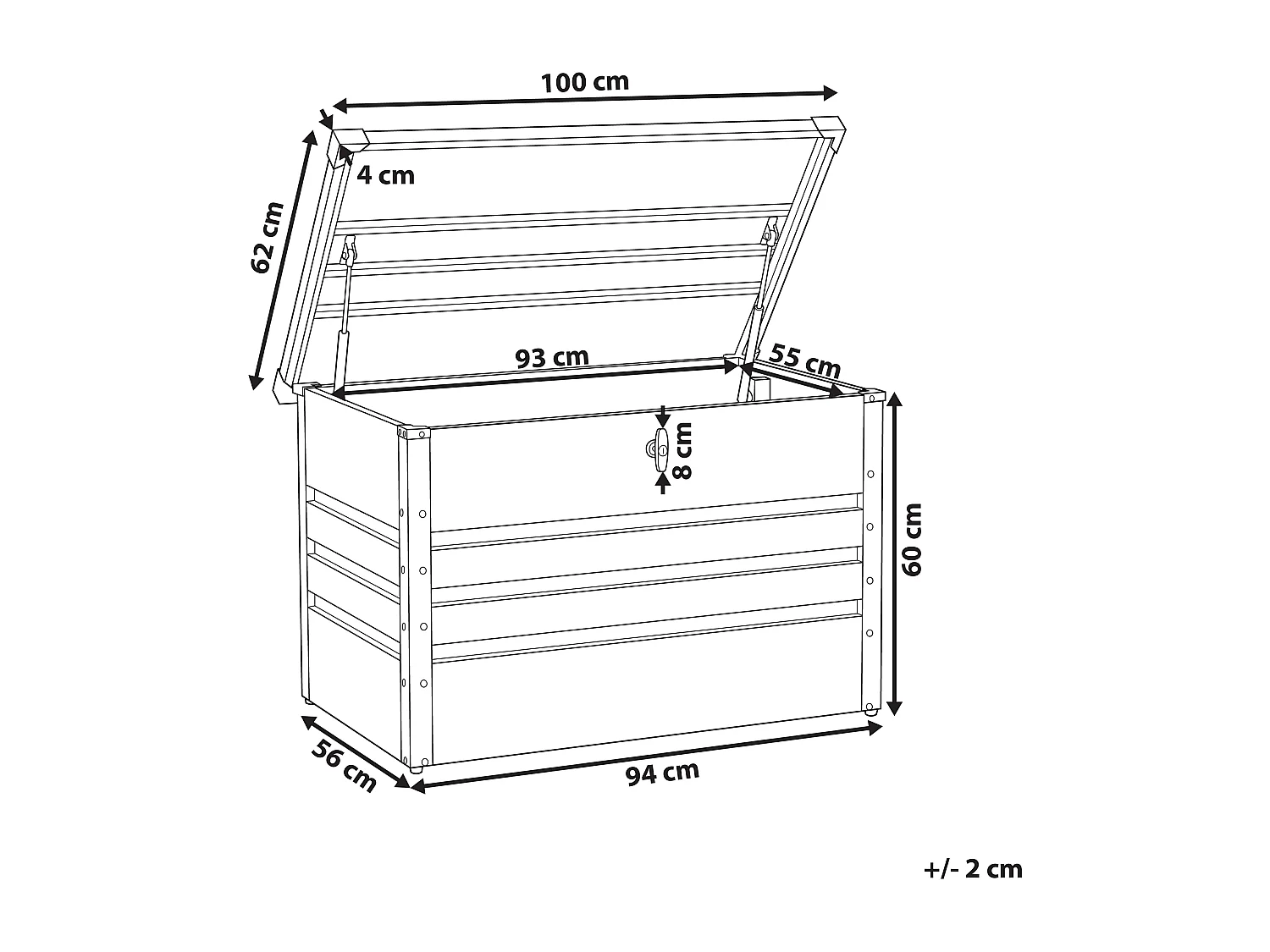 Metall-Gartentruhe 300 l grau Kissenbox Auflagenbox für die Terrasse wasserdicht Aufbewahrungsbox Gartenbox Cebrosa