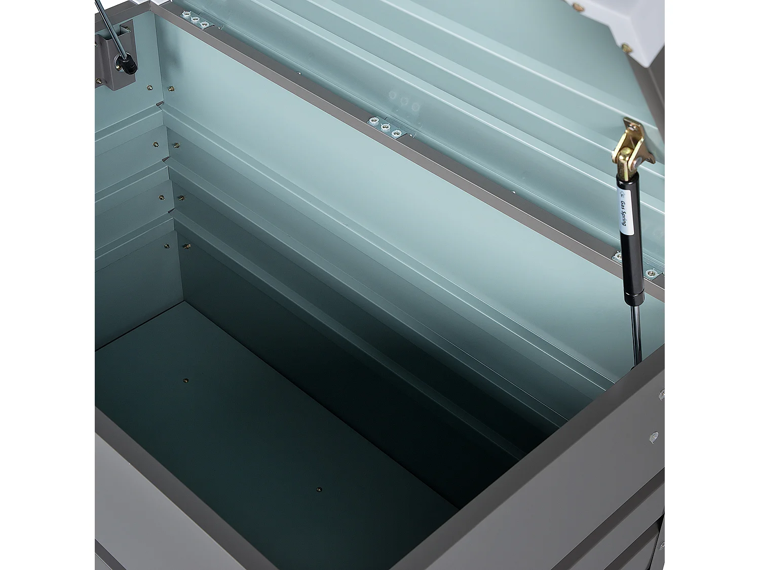 Metall-Gartentruhe 300 l grau Kissenbox Auflagenbox für die Terrasse wasserdicht Aufbewahrungsbox Gartenbox Cebrosa