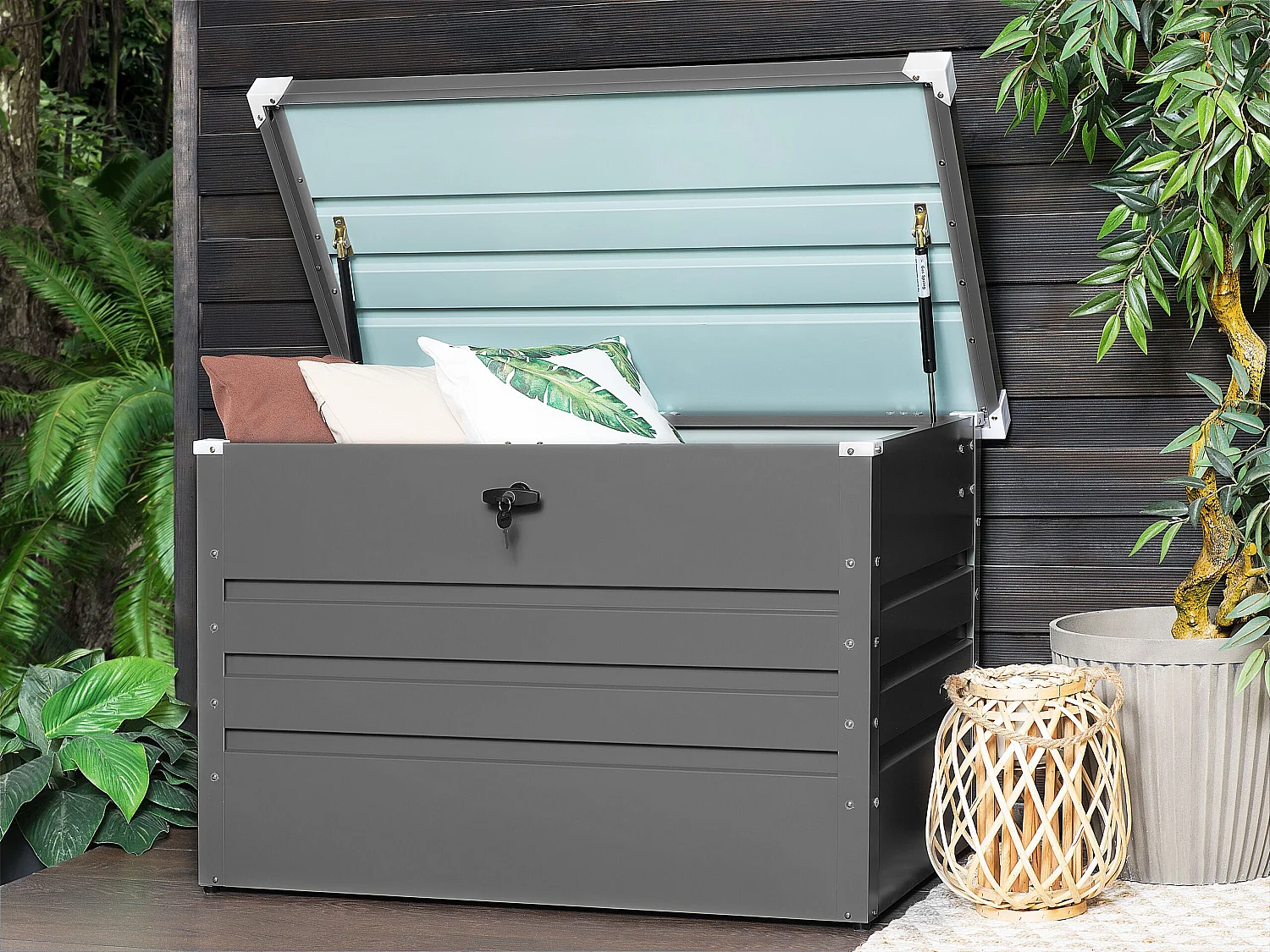 Coffre de rangement CEBROSA Métal 100 cm 62 cm Gris