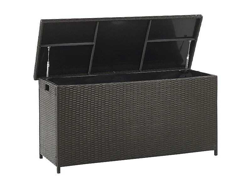 Praktische Auflagenbox Rattan 290 L 126 x 46 cm braun Modena