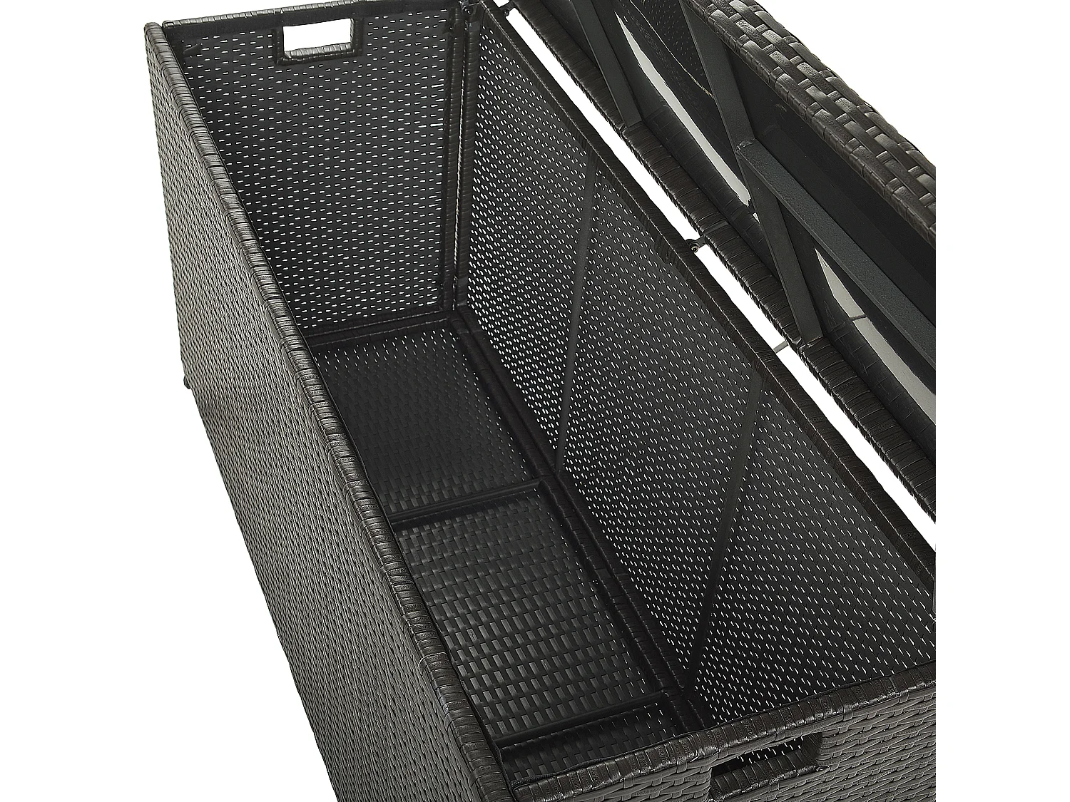 Skrzynia ogrodowa MODENA Technorattan 126 cm 46 cm Brązowy