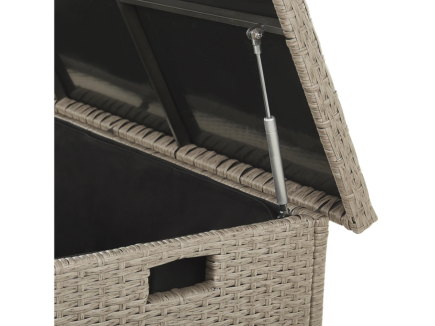 Skrzynia ogrodowa MODENA Technorattan 126 cm 46 cm Beżowoszary