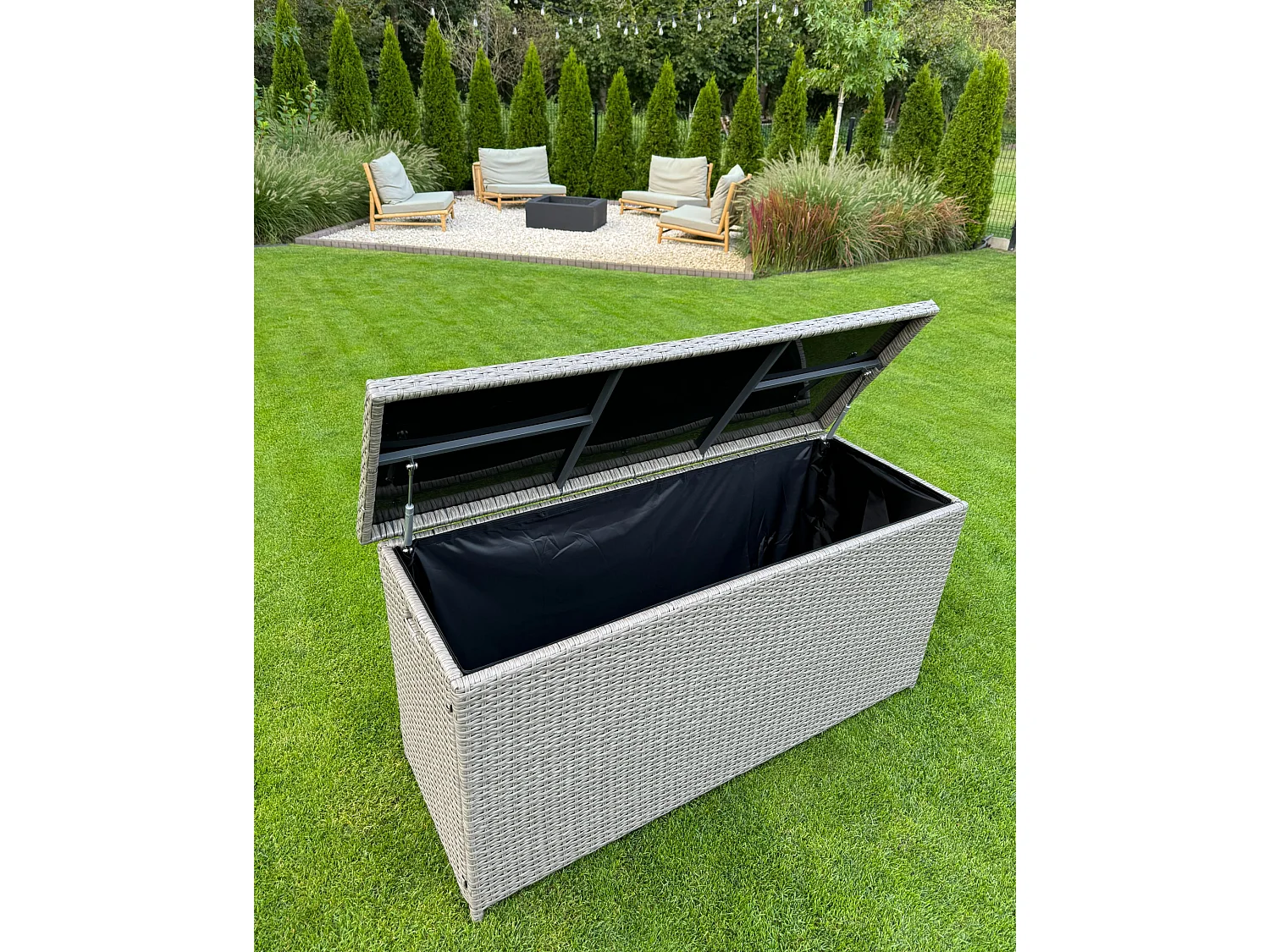 Coffre de rangement MODENA 126 cm 46 cm Taupe