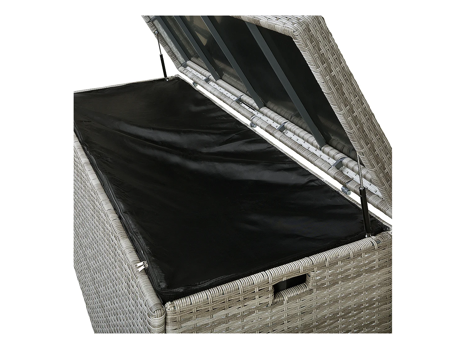 Praktische Auflagenbox Rattan grau Modena