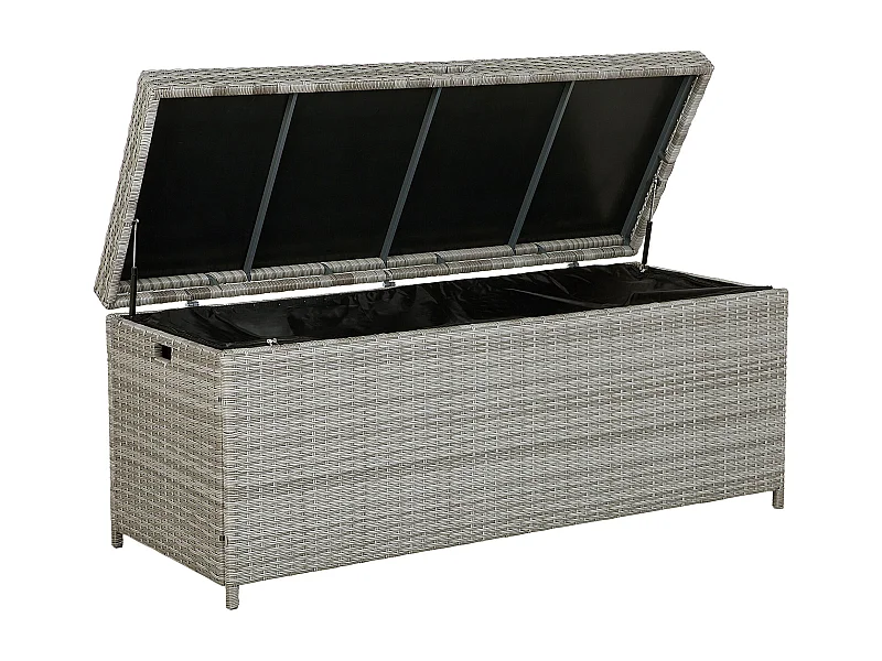 Praktische Auflagenbox Rattan grau Modena