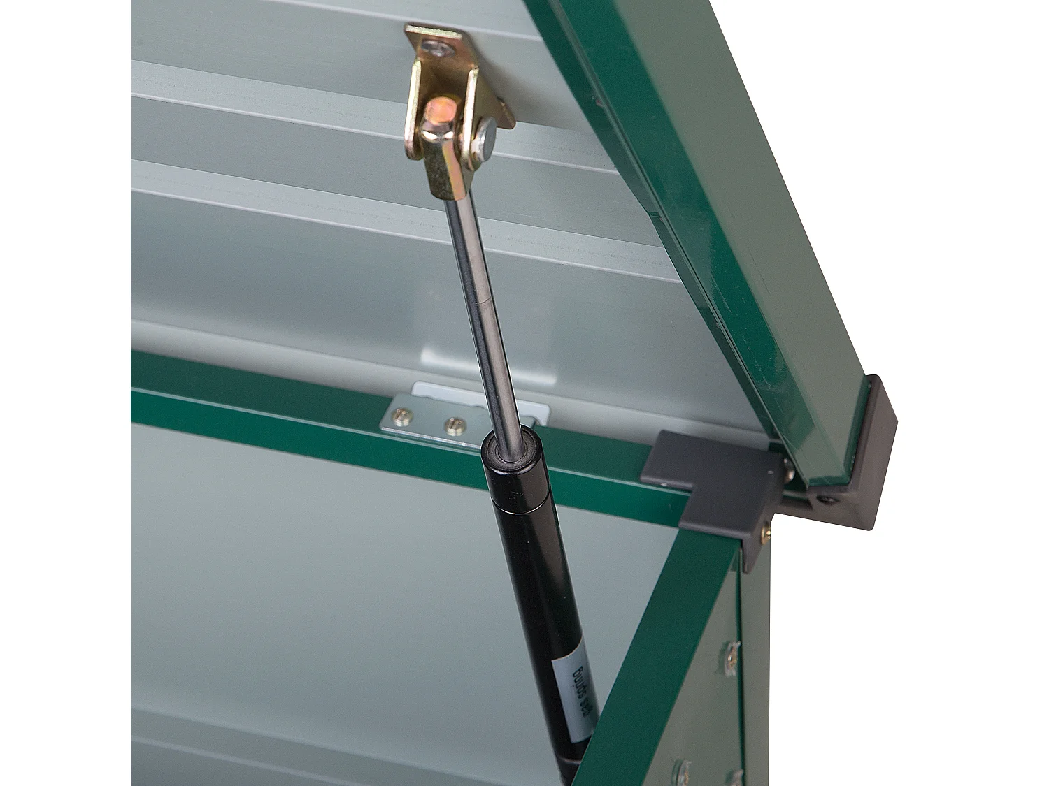 Große Metall-Gartentruhe 400 l dunkelgrün Kissenbox Auflagenbox für die Terrasse wasserdicht Aufbewahrungsbox Gartenbox Cebrosa