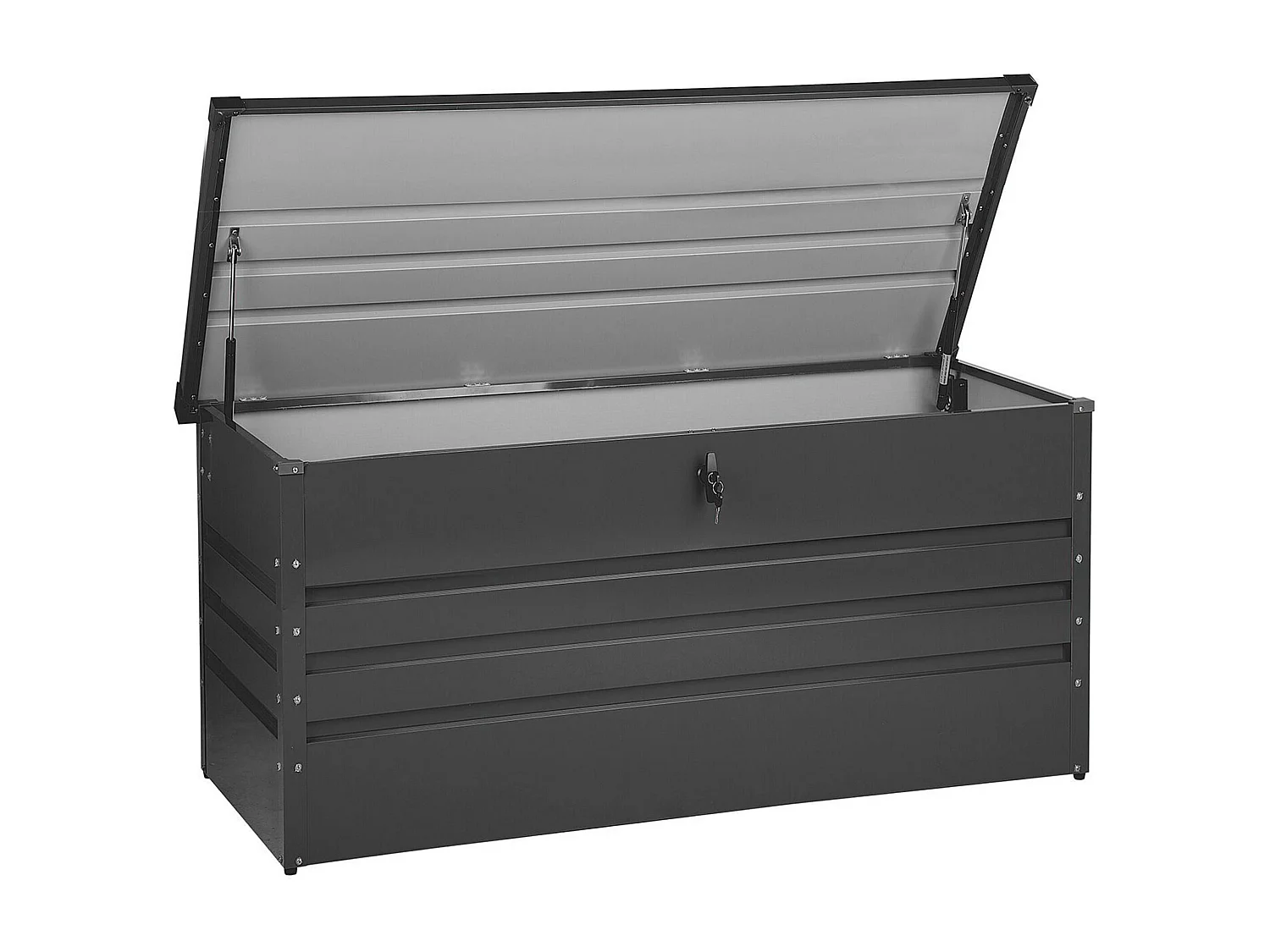Skrzynia ogrodowa CEBROSA Metal 132 cm 62 cm Grafitowy