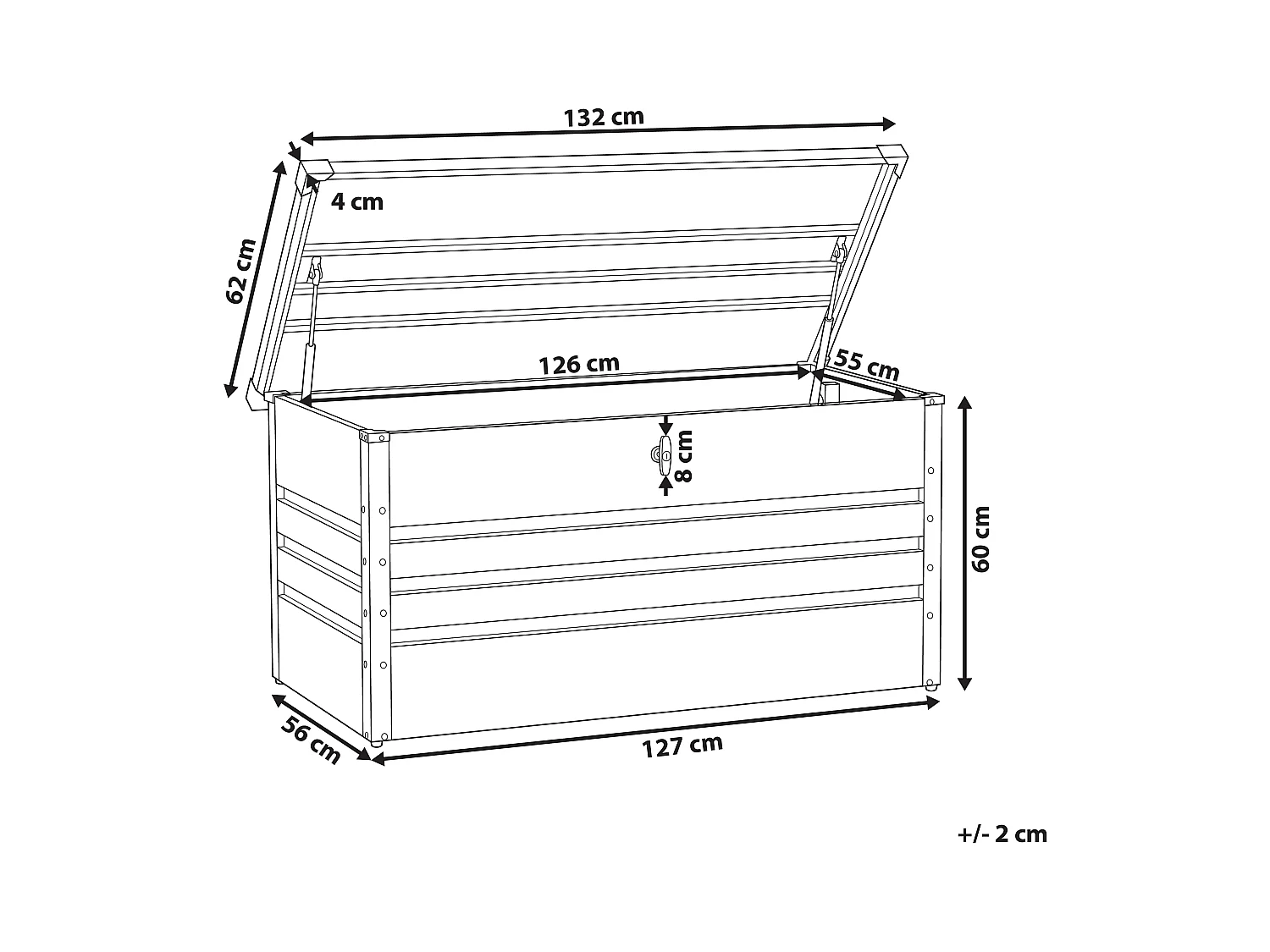 Coffre de rangement CEBROSA 132 cm 62 cm Gris graphite