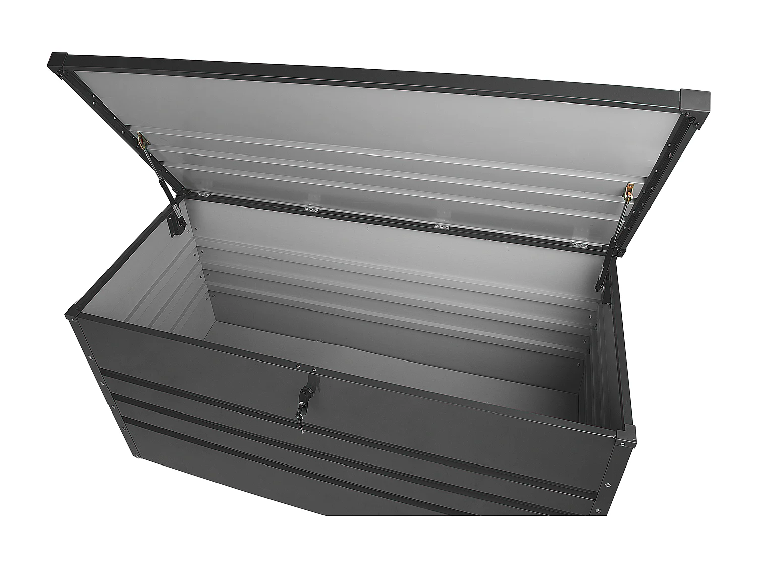 Skrzynia ogrodowa CEBROSA Metal 132 cm 62 cm Grafitowy