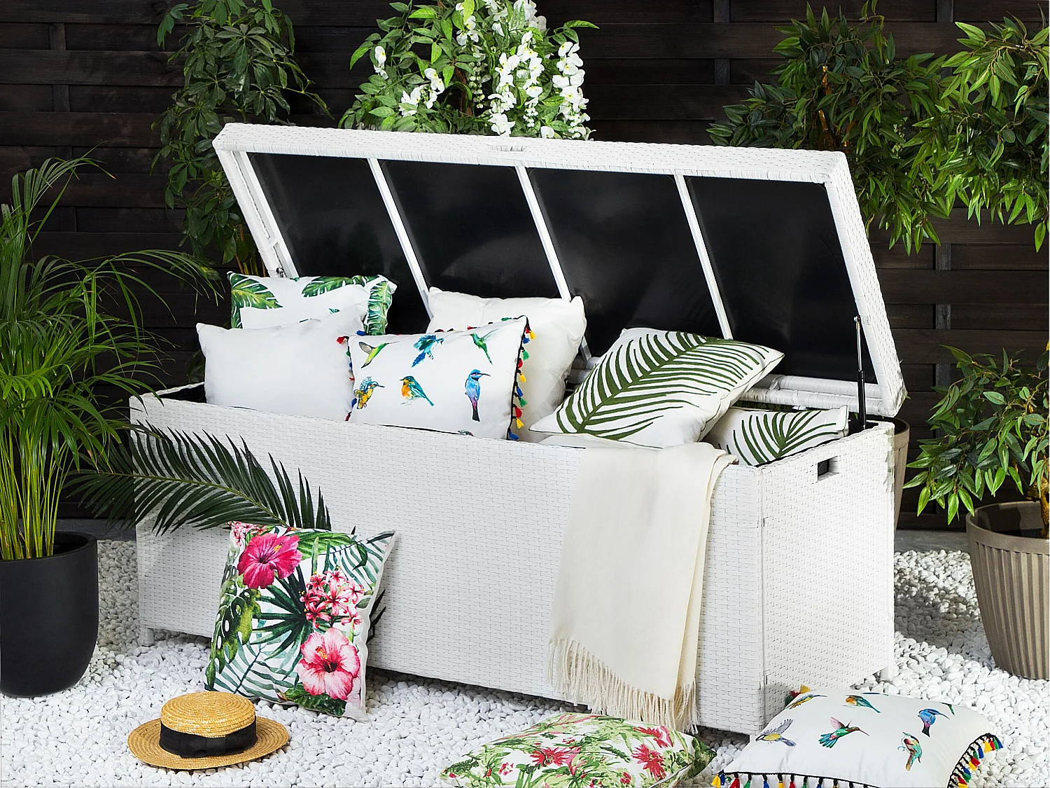 Coffre de rangement MODENA 158 cm 63 cm Blanc