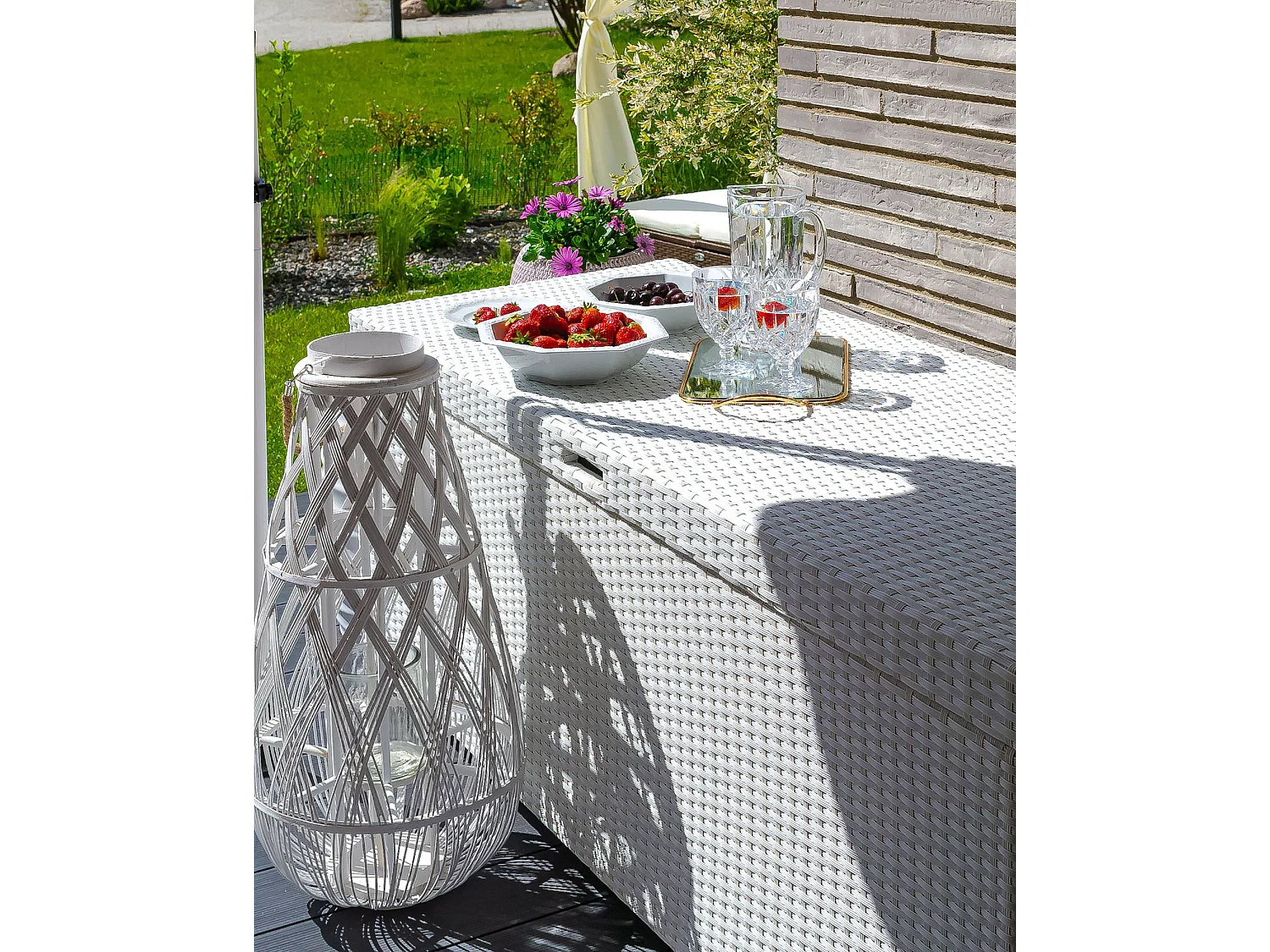 Coffre de rangement MODENA 158 cm 63 cm Blanc