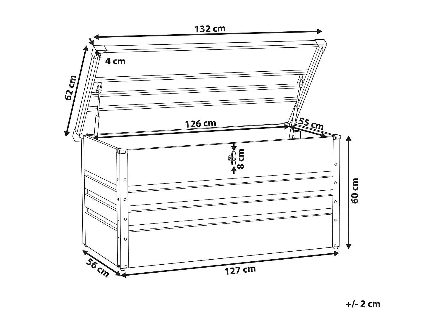 Cesta CEBROSA Metallo 132 cm 62 cm Grigio
