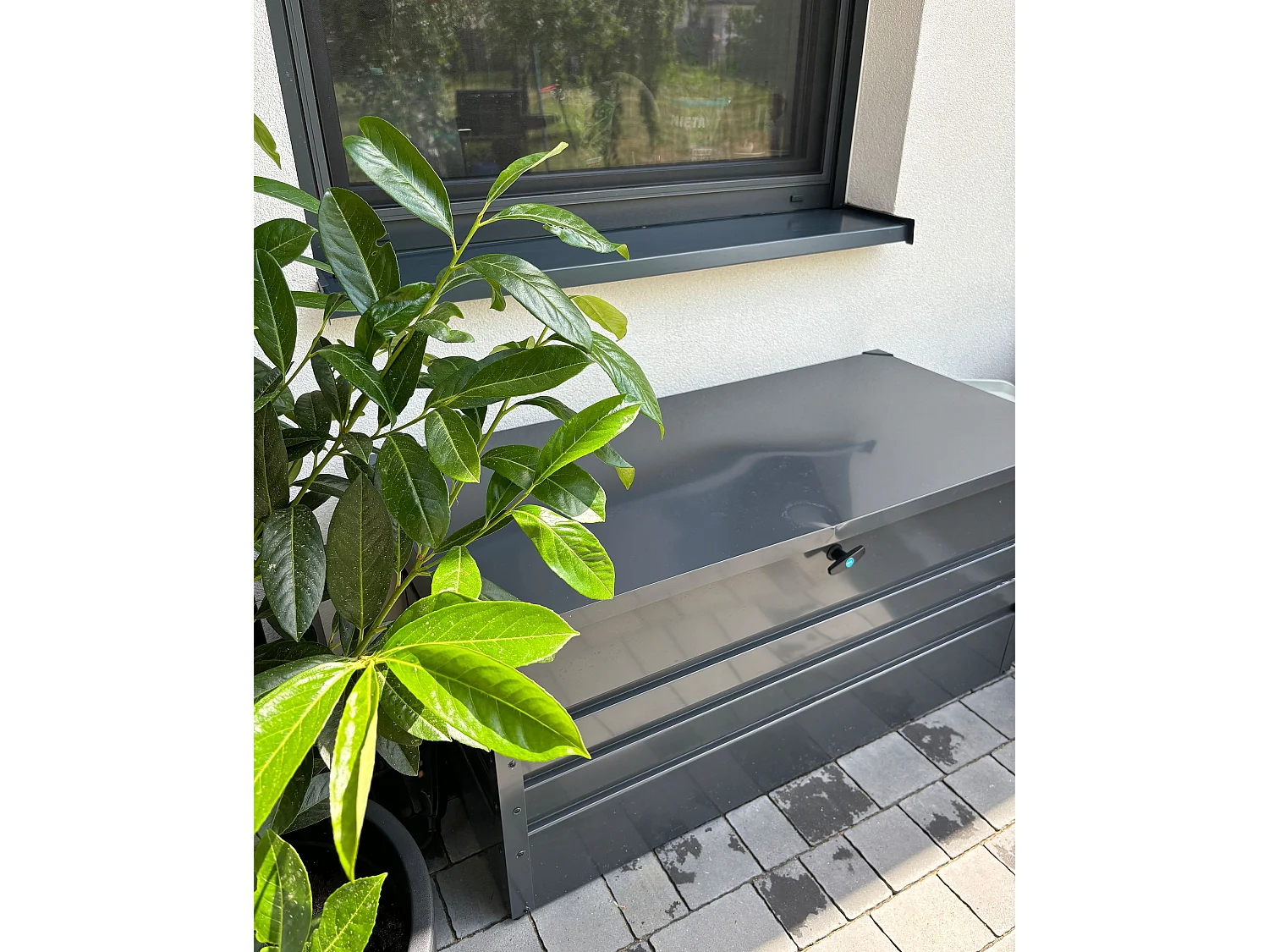 Caixa de arrumação CEBROSA Metal 132 cm 62 cm Cinzento