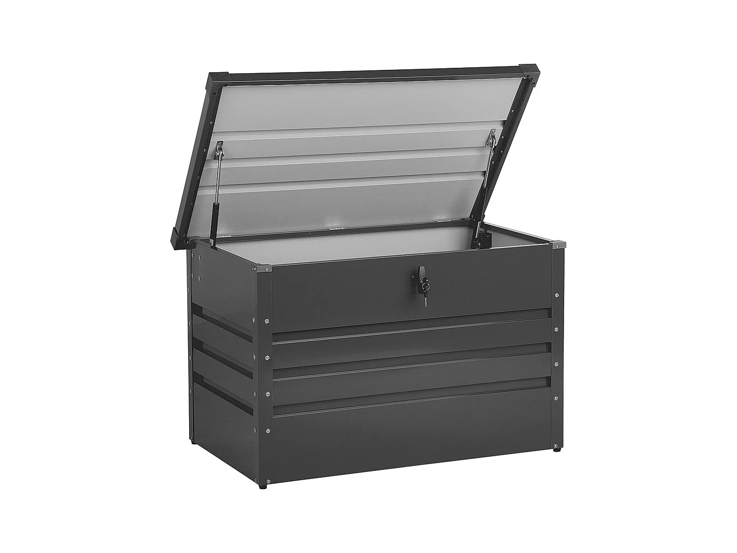 Metall-Gartentruhe 300 l graphitgrau Kissenbox Auflagenbox für die Terrasse wasserdicht Aufbewahrungsbox Gartenbox Cebrosa