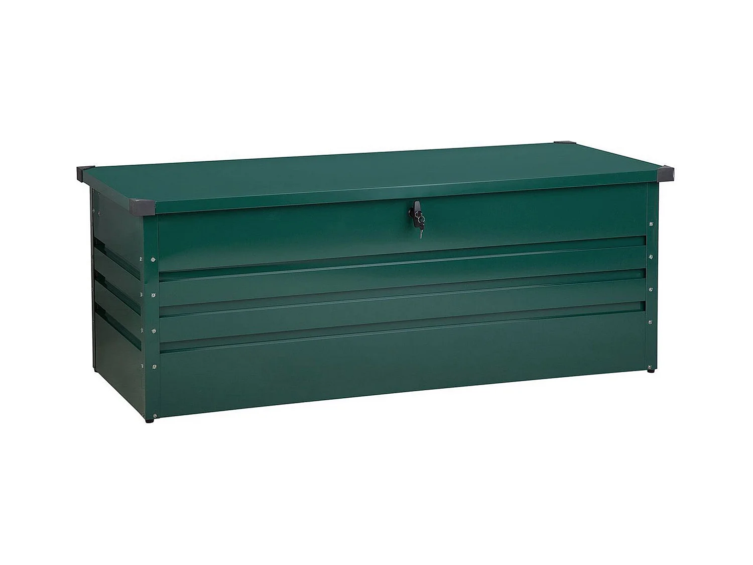 Große Metall-Gartentruhe 600 l dunkelgrün Kissenbox Auflagenbox für die Terrasse wasserdicht Aufbewahrungsbox Gartenbox Cebrosa