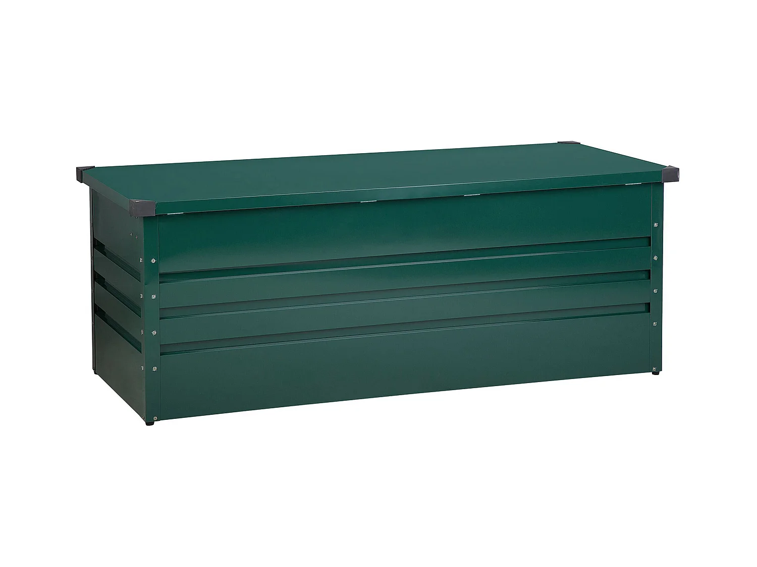 Große Metall-Gartentruhe 600 l dunkelgrün Kissenbox Auflagenbox für die Terrasse wasserdicht Aufbewahrungsbox Gartenbox Cebrosa