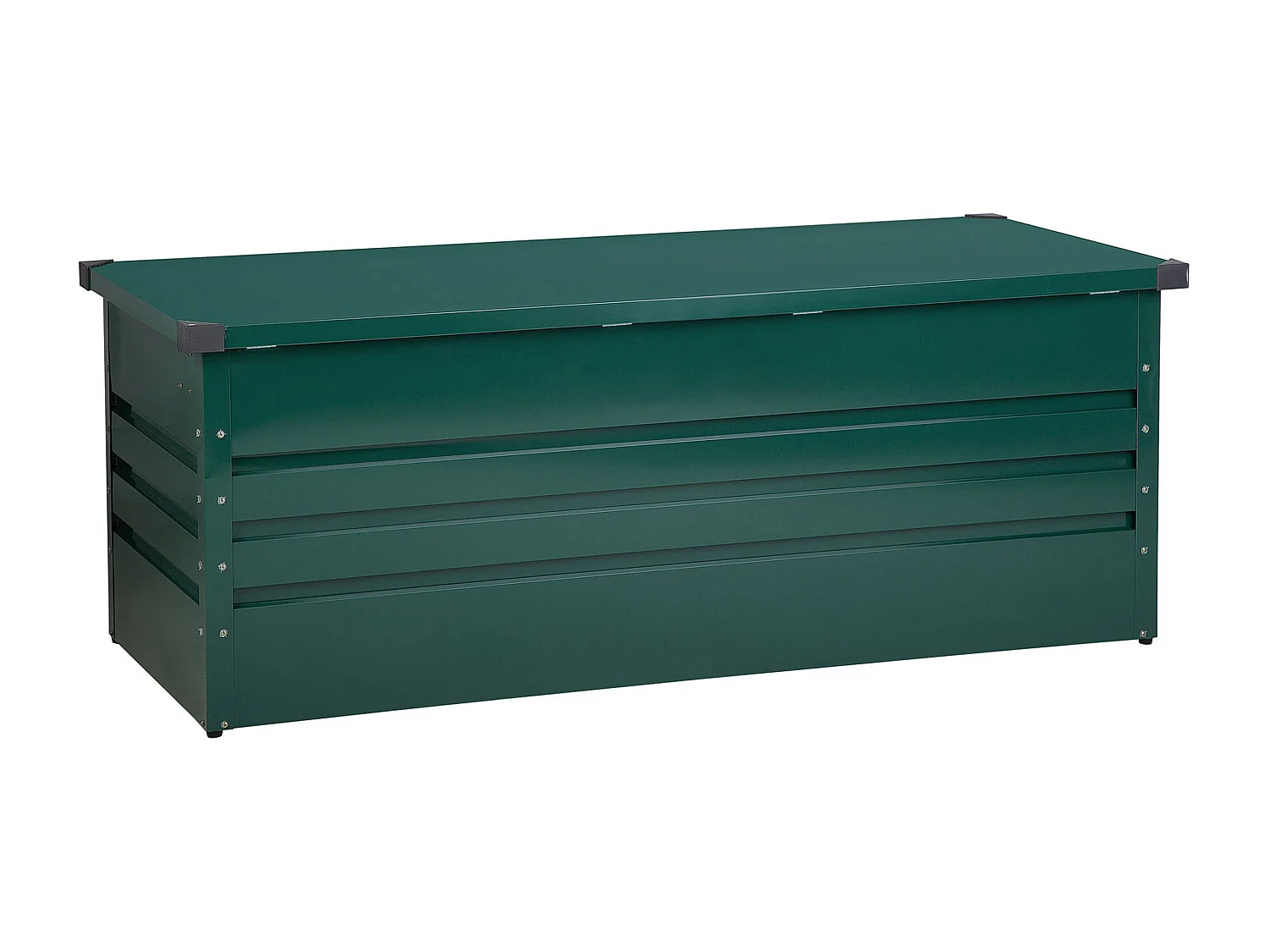 Große Metall-Gartentruhe 600 l dunkelgrün Kissenbox Auflagenbox für die Terrasse wasserdicht Aufbewahrungsbox Gartenbox Cebrosa