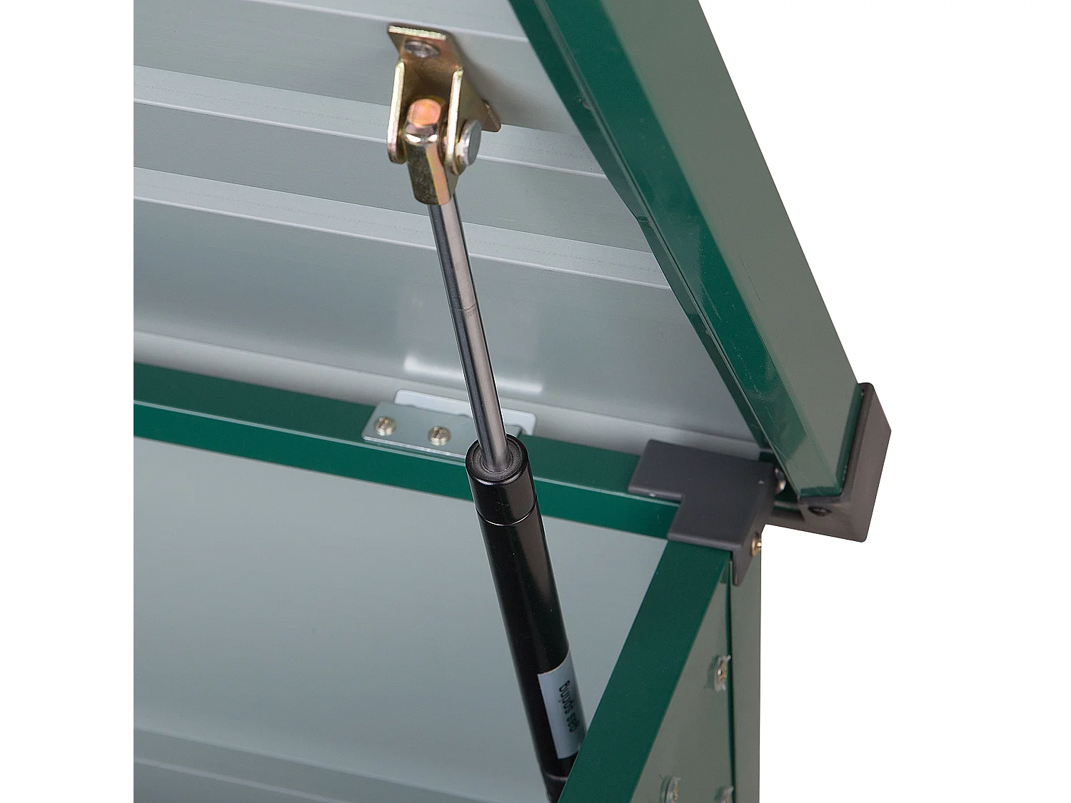 Große Metall-Gartentruhe 600 l dunkelgrün Kissenbox Auflagenbox für die Terrasse wasserdicht Aufbewahrungsbox Gartenbox Cebrosa