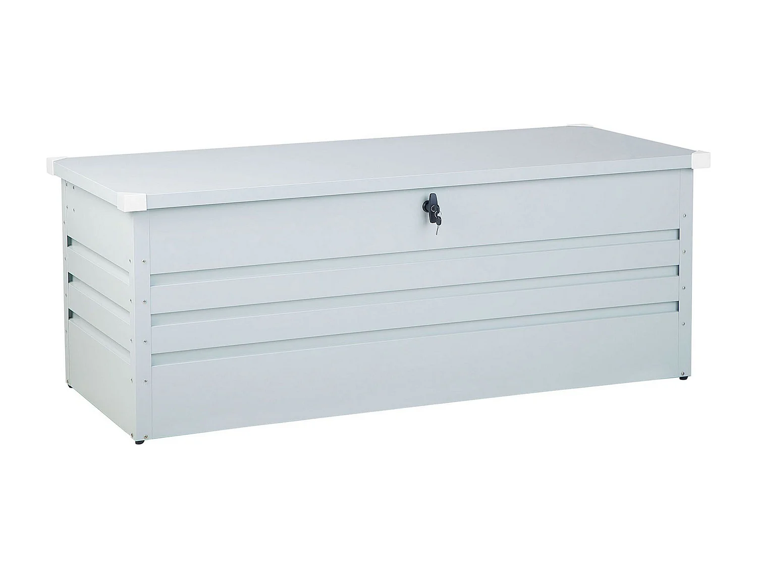 Skrzynia ogrodowa CEBROSA Metal 165 cm 70 cm Jasnoszary