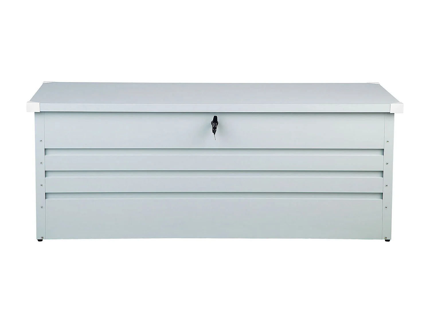 Skrzynia ogrodowa CEBROSA Metal 165 cm 70 cm Jasnoszary