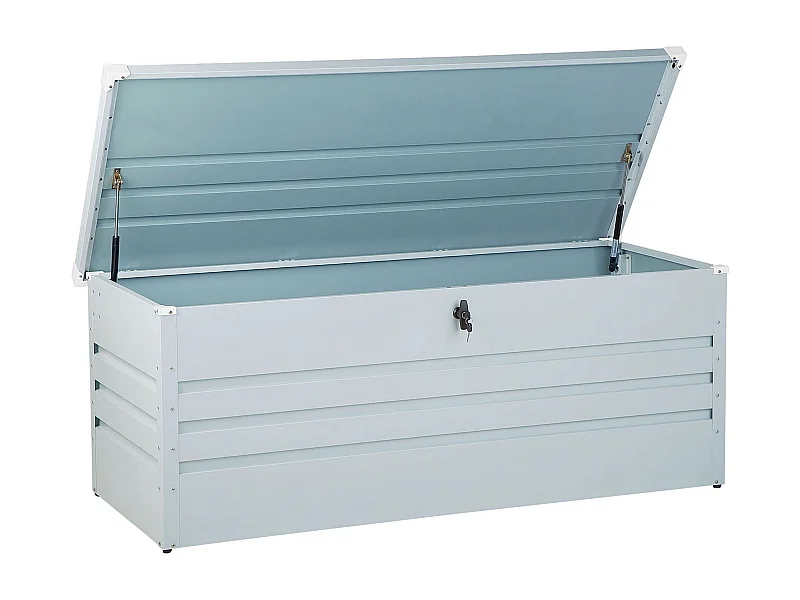 Caixa de arrumação CEBROSA Metal 165 cm 70 cm Cinzento claro