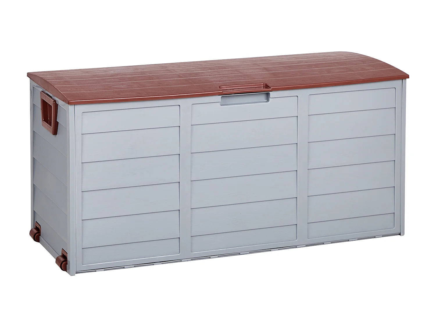 Auflagenbox aus Kunststoff grau / braun Gartentruhe Outdoor Kissenbox Locarno