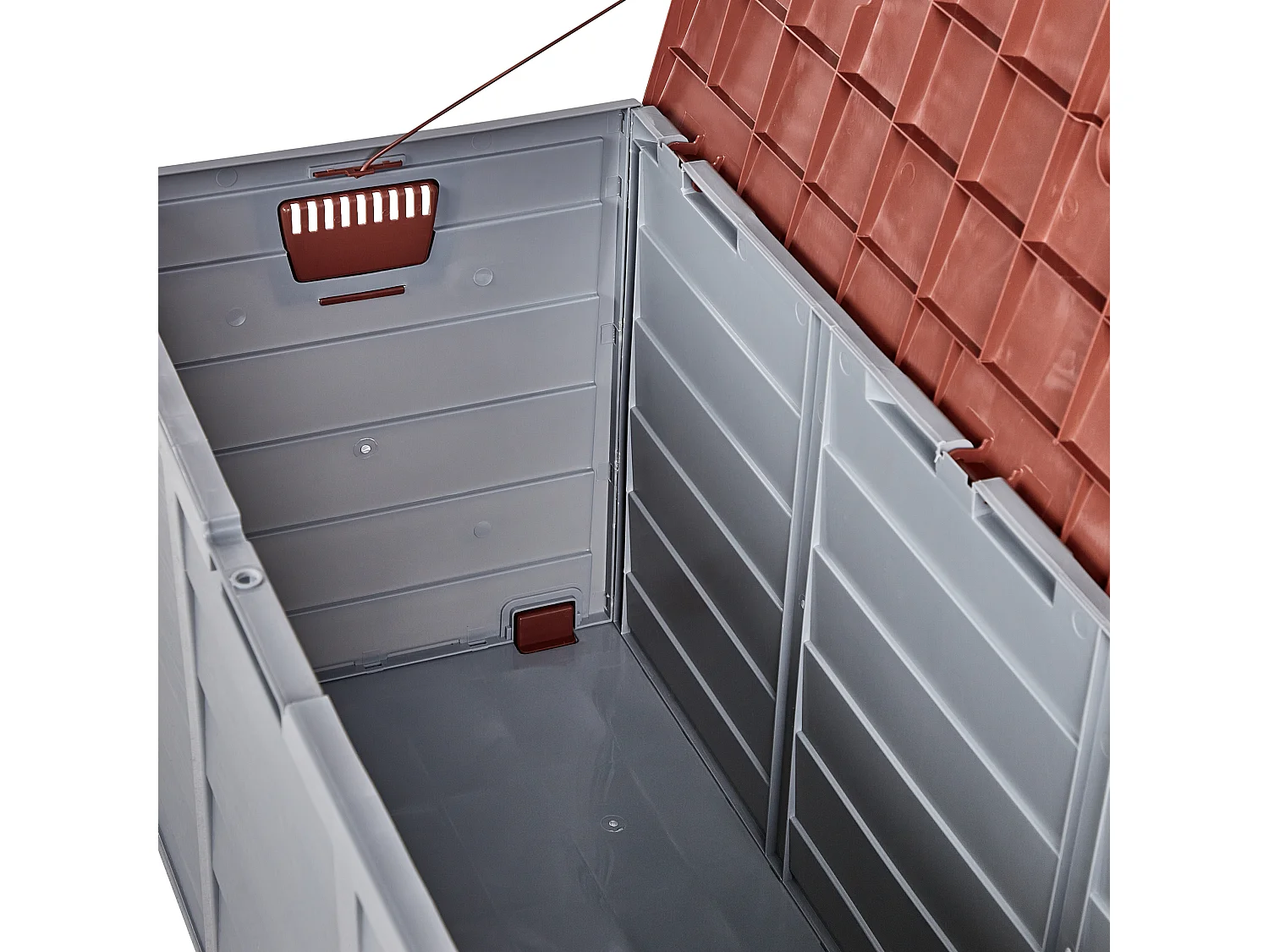 Auflagenbox aus Kunststoff grau / braun Gartentruhe Outdoor Kissenbox Locarno