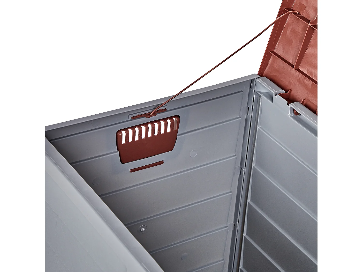 Auflagenbox aus Kunststoff grau / braun Gartentruhe Outdoor Kissenbox Locarno