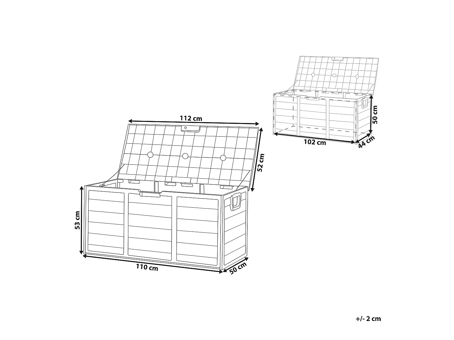 Caixa de arrumação LOCARNO 112 cm 50 cm Preto