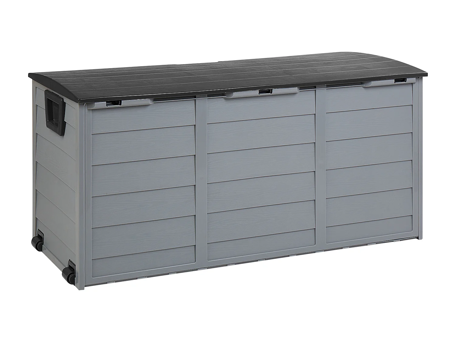 Auflagenbox aus Kunststoff grau / schwarz Gartentruhe Outdoor Kissenbox Locarno