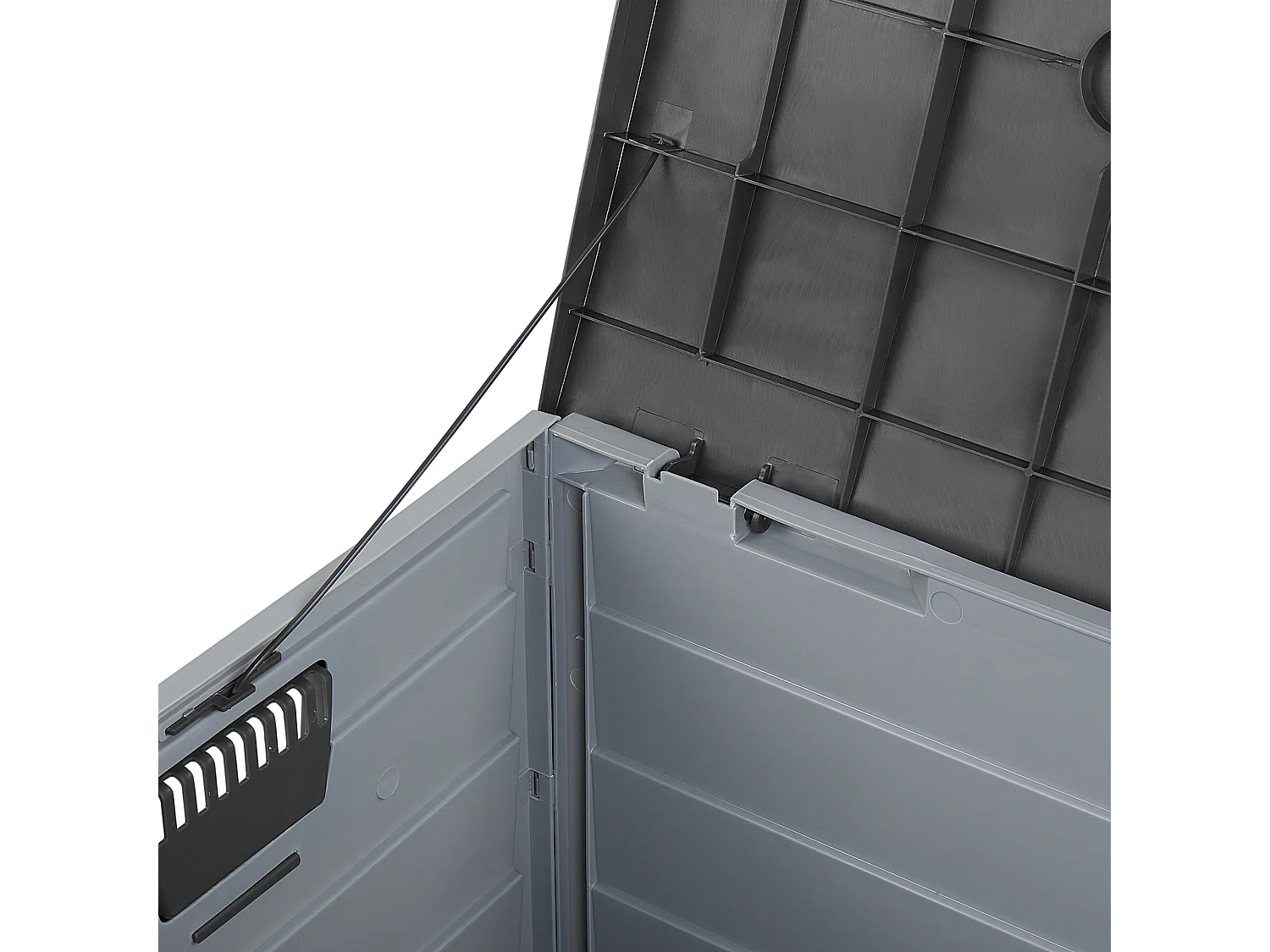 Auflagenbox aus Kunststoff grau / schwarz Gartentruhe Outdoor Kissenbox Locarno