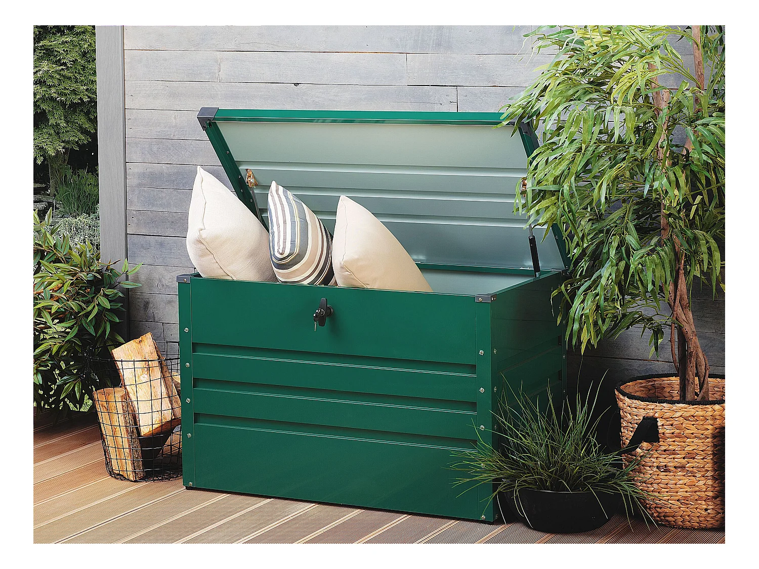 Coffre de rangement CEBROSA 100 cm 62 cm Vert foncé