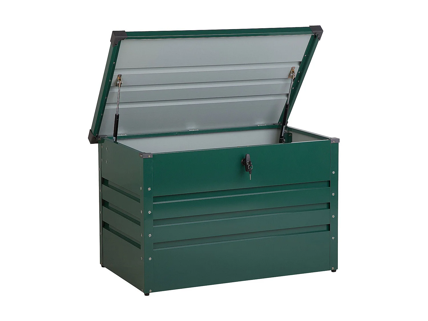 Metall-Gartentruhe 300 l dunkelgrün Kissenbox Auflagenbox für die Terrasse wasserdicht Aufbewahrungsbox Gartenbox Cebrosa