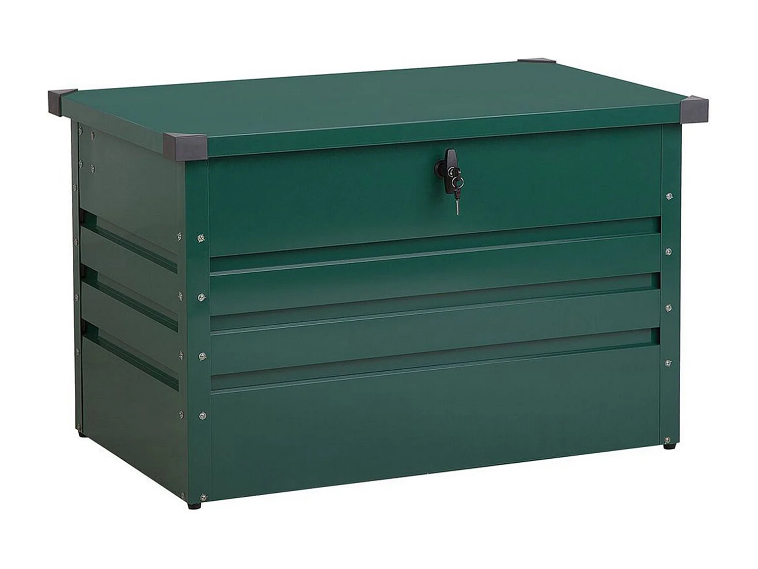 Metall-Gartentruhe 300 l dunkelgrün Kissenbox Auflagenbox für die Terrasse wasserdicht Aufbewahrungsbox Gartenbox Cebrosa