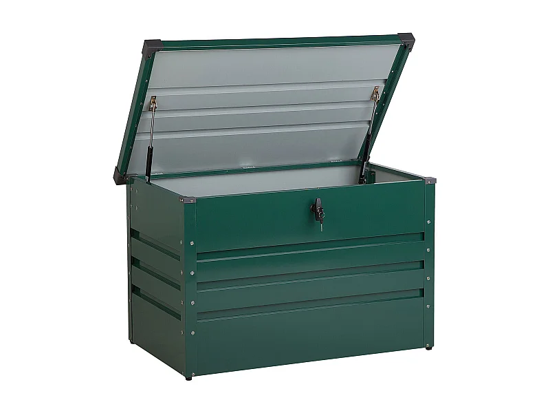 Metall-Gartentruhe 300 l dunkelgrün Kissenbox Auflagenbox für die Terrasse wasserdicht Aufbewahrungsbox Gartenbox Cebrosa