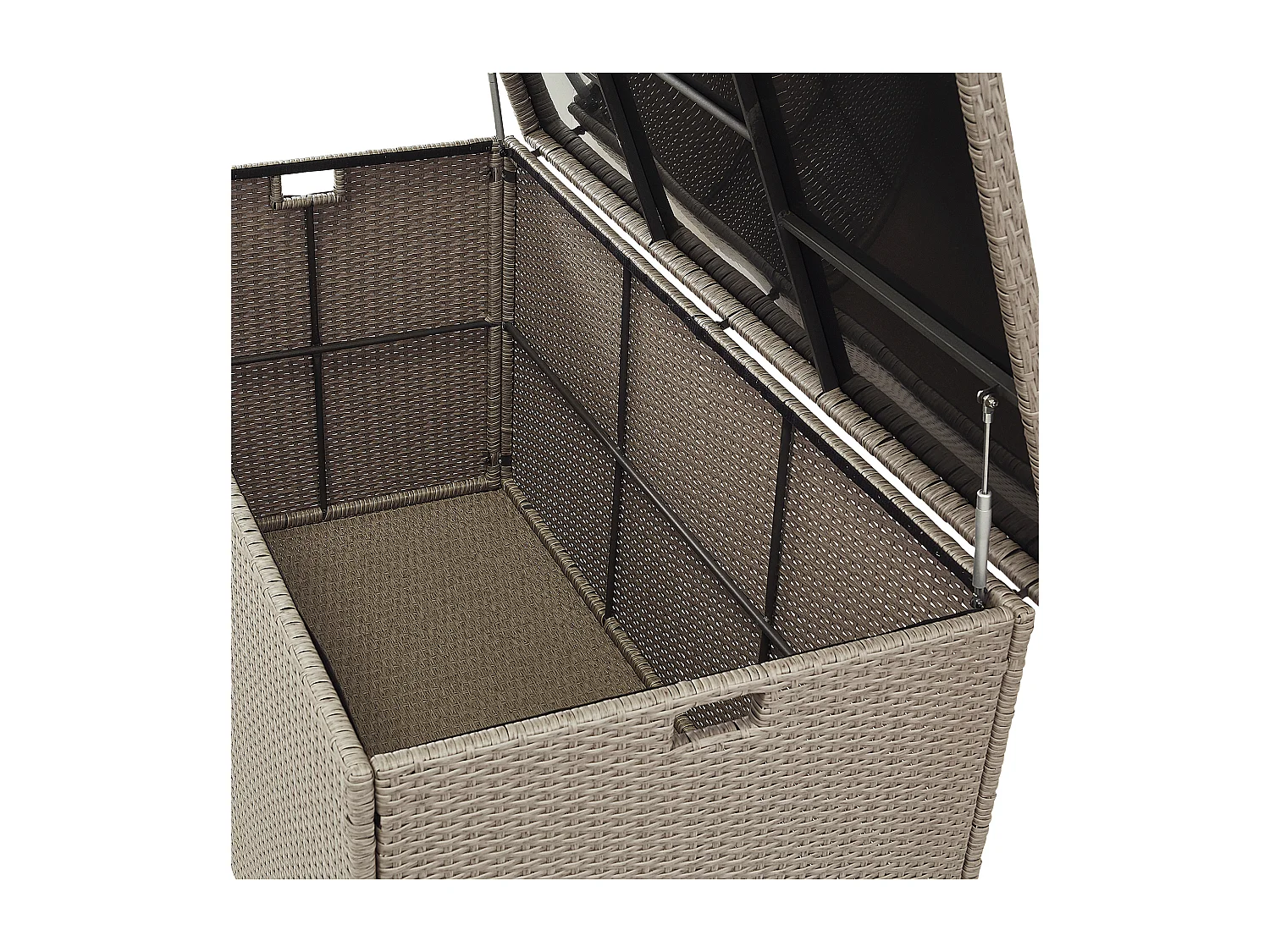 Praktische Auflagenbox Rattan 290 L 155 x 75 cm taupe Modena