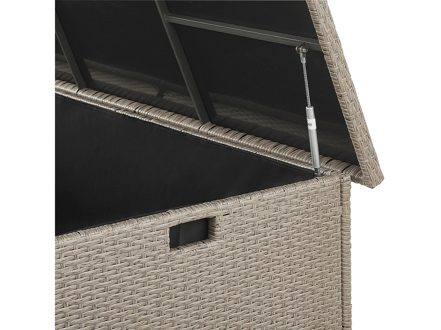 Praktische Auflagenbox Rattan 290 L 155 x 75 cm taupe Modena