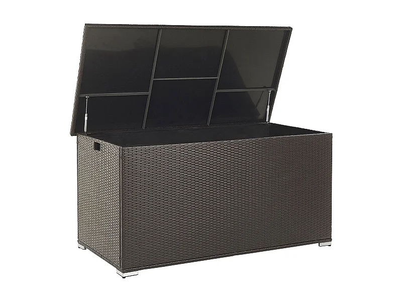 Praktische Auflagenbox Rattan 770 L 155 x 75 cm braun Modena