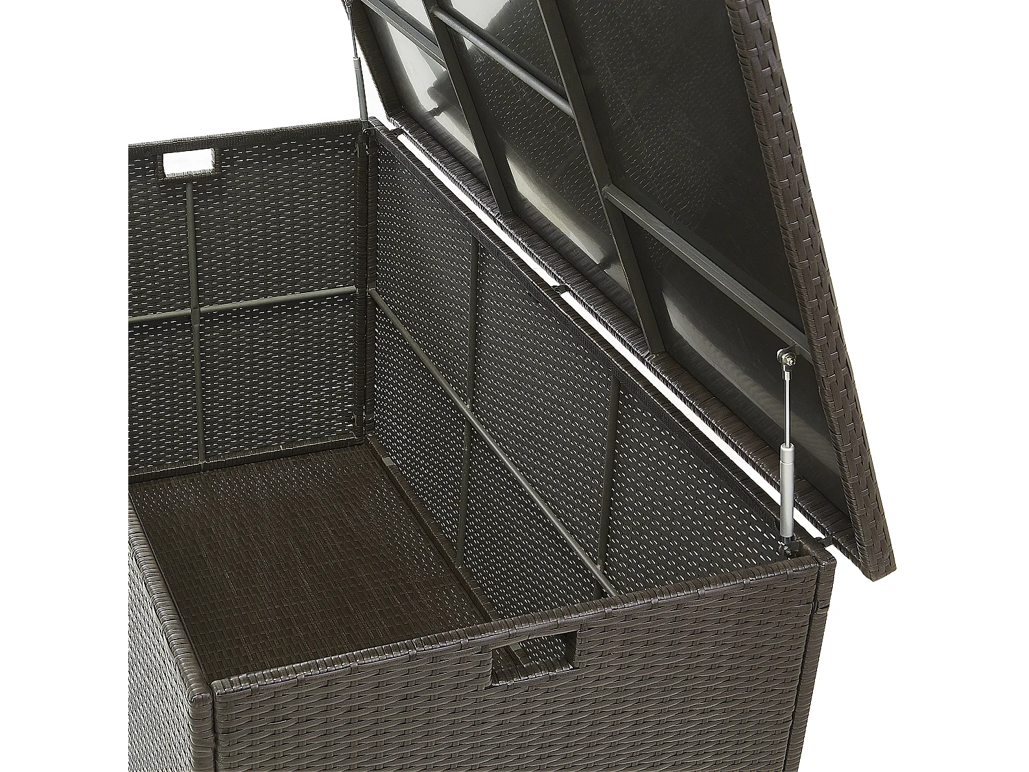 Skrzynia ogrodowa MODENA Technorattan 155 cm 75 cm Brązowy