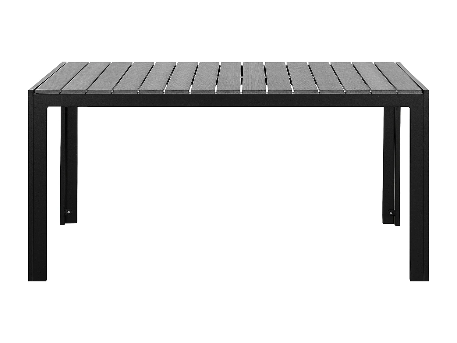 Gartentisch 150 x 90 cm für 6 Personen Aluminium schwarz Kunstholz grau Como