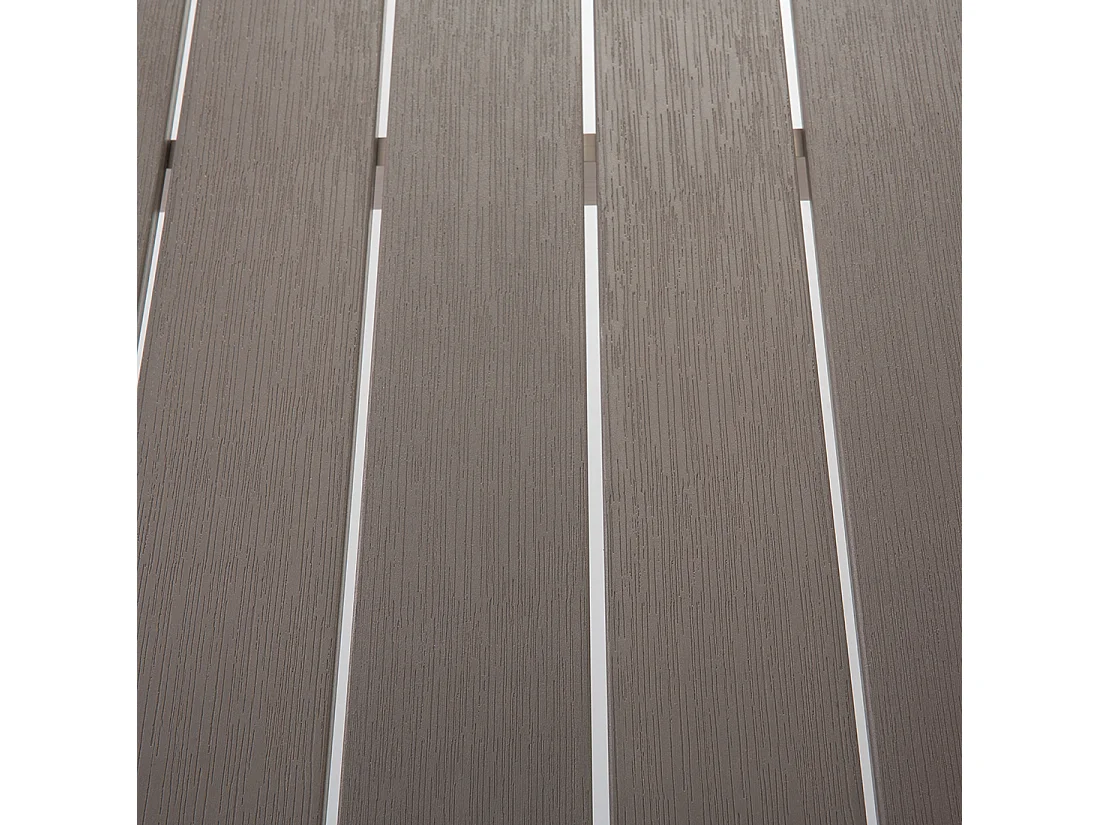 Table de salle à manger de jardin VERNIO 180 cm 90 cm Métal Gris