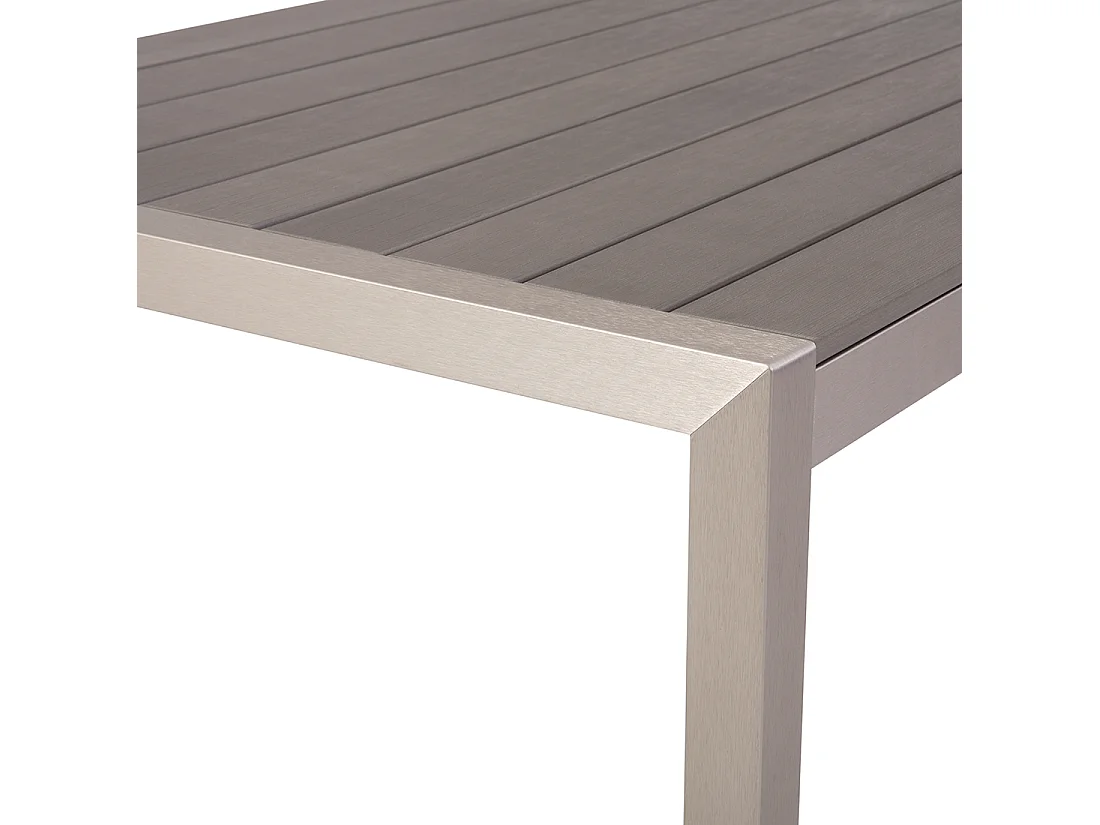 Table de salle à manger de jardin VERNIO 180 cm 90 cm Métal Gris