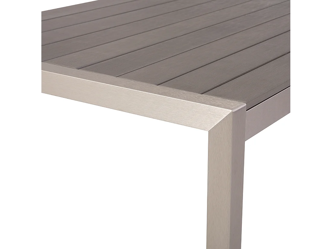 Table de salle à manger de jardin VERNIO 180 cm 90 cm Métal Gris